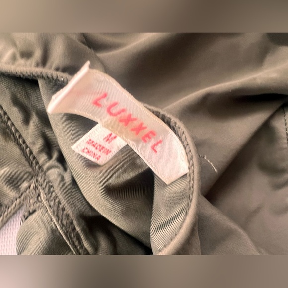 Luxxel beaded olive studded snap bodysuit size medium - Picture 3 of 3